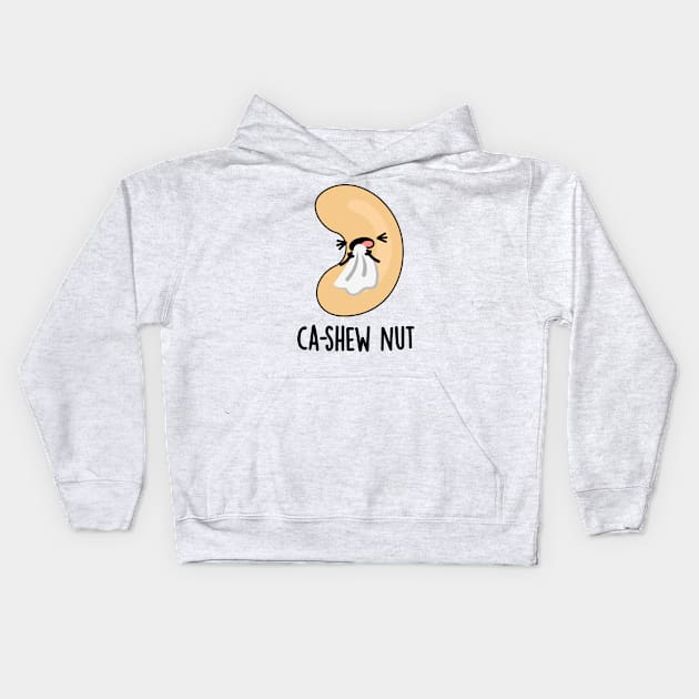 Ca-shew Funny Sneezing Cashew Nut Pun Kids Hoodie by punnybone